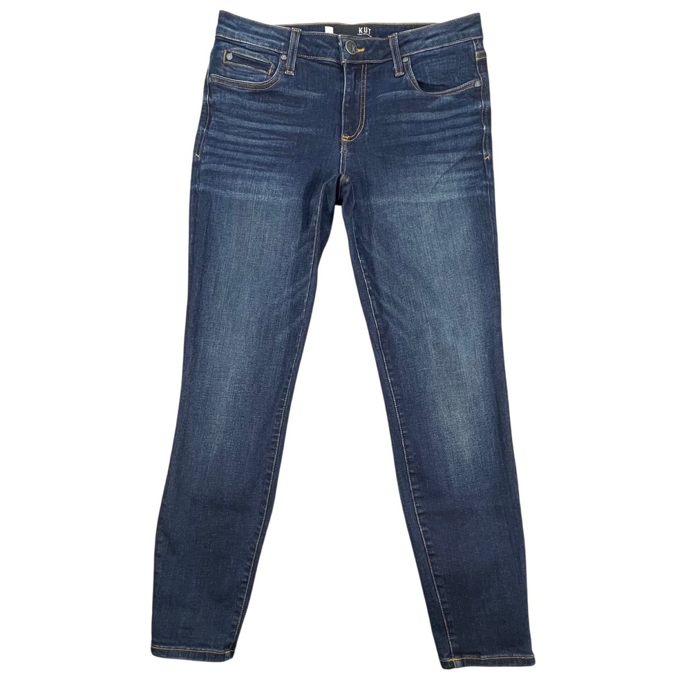 Kut from the Kloth Blue Diana Skinny Jeans Short Inseam Womens 6